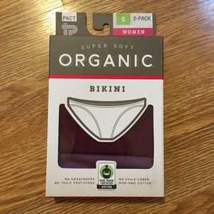 NWT PACT Organic plum lilac 2-pack bikini undies-S